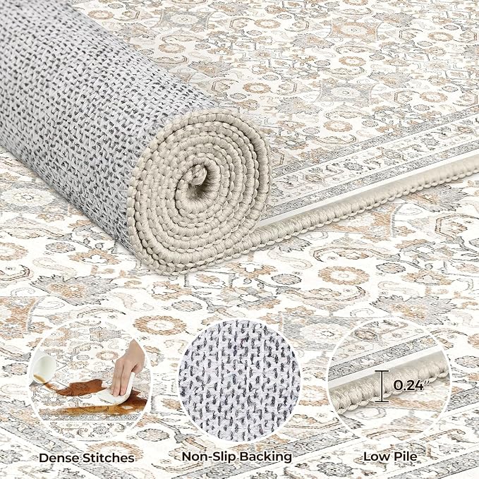 WITSHOCK Living Room Area Rugs 10x13: Soft Non-Slip Backing Washable Rugs - Image 4