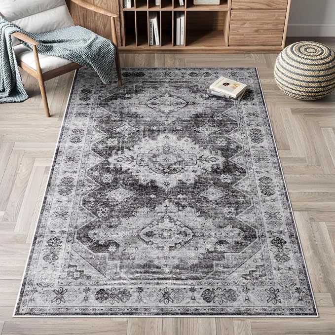 Dripex Vintage Washable Rug 3x5 Area Rug by Dripex