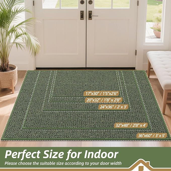 BEQHAUSE Dirt Trapper Door Mat 36" x 60", Non-Slip Washable Doormats Entrance - Image 2