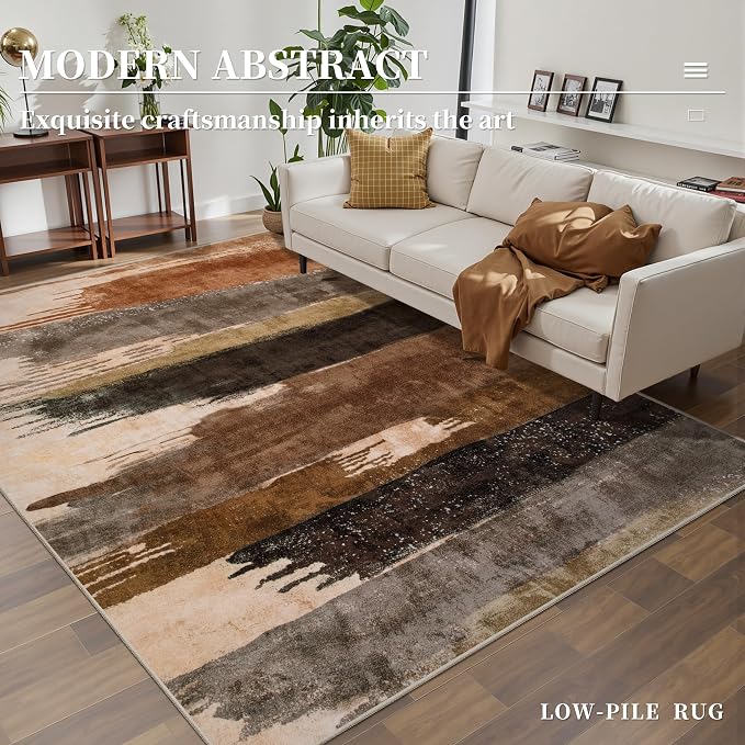 Ciicool Abstract Area Rug Indoor, 4x6 Washable Entryway Rug, Modern Soft Throw - Image 2