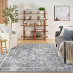 Nourison Home Astra Machine Washable Dark Blue 7'10" x 10' Area Rug - Image 3