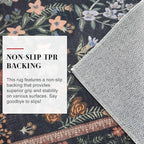 Boho Floral Machine Washable Runner Rug 2x6, Super Thin Hallway Rug Runner - Image 6