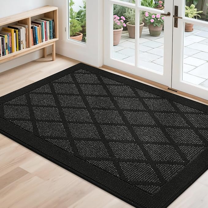 COSY HOMEER Non-Slip Door Mat 32"x48", Entryway Rugs Low Profile Absorbent Dirt by COSYHOMEER