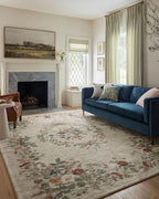 Loloi Rifle Paper Co. Laurel Collection LAU-01 Cream 2'-8" x 8' Runner Rug by Loloi