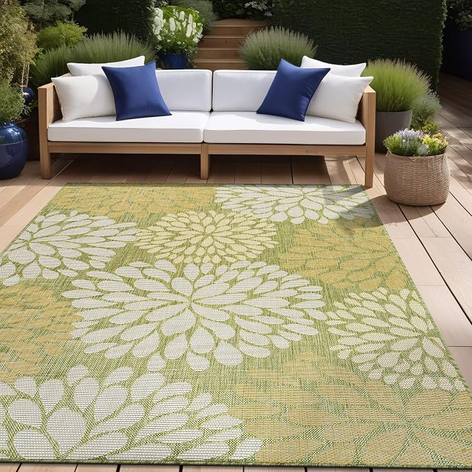Beverly Rug Outdoor Rug 5x7 Modern Exotic Tropical Leaf Area Rugs - Image 5