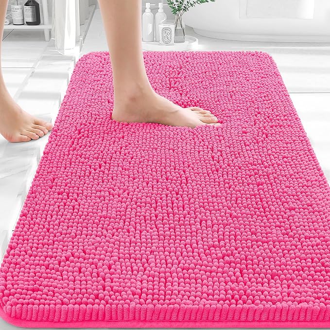 OLANLY Bathroom Rugs 36x24, Extra Soft Absorbent Chenille Bath Rugs, Rubber by OLANLY