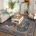 Rugcomf Area Rugs 5x7 Vibrant Tree of Life-Patterned Vintage Washable Area Rug by Rugcomf