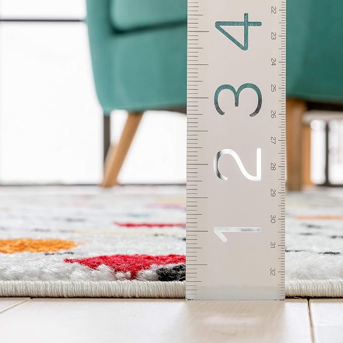 Well Woven Modern Rug Dandy Dots Stripes Ivory 3'3'' x 5' Accent Area Rug - Image 6