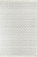 Mark&Day Wool Rugs, 2x8 Clinten Solid and Border Light Gray Runner Checkered Rug - Image 2