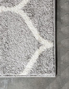 Rugs.com Lattice Frieze Collection Rug – 5' Square Light Gray Medium Rug Perfect - Image 8