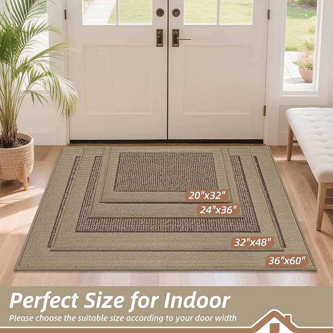 BEQHAUSE Indoor Door Mat 24" x 36", Dirt Trapper Door Mats Non-Slip Entryway - Image 2