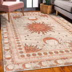 Ambesonne Sun and Moon Decorative Rug, Bohemian Artwork Design of Crescent - Image 3