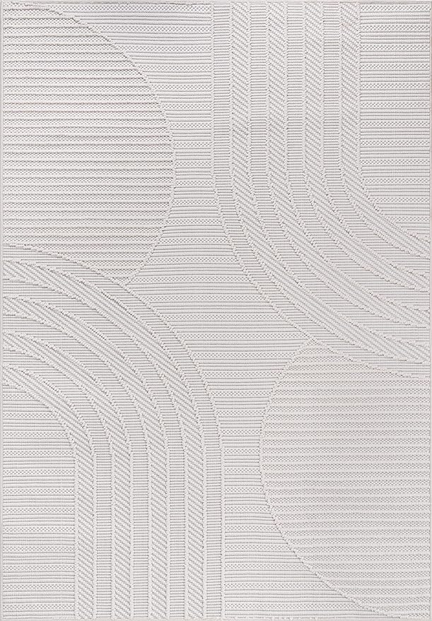 CAMILSON Micro Loop Rug 5x7 Modern Luxury Geometric Arch Area Rugs Soft High - Image 2