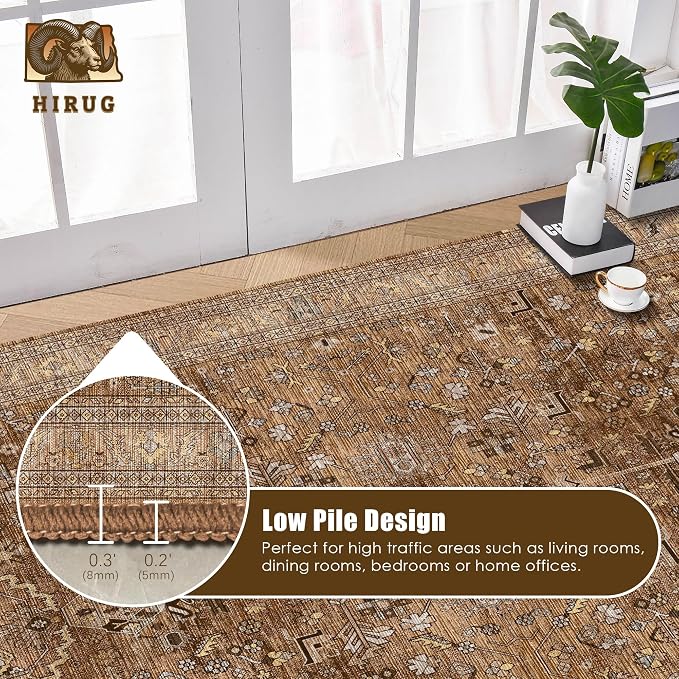 Washable Area Rug 3' x 5 ' Vintage Traditional Persian Mat - Image 5
