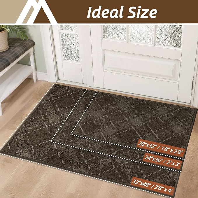COSY HOMEER Plaid Door Mat 24" x 36", Dirt Trapper Entryway Rugs, Non-Slip - Image 2