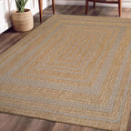 Beverly Rug Easy Jute Framed Border Rug 10x14 Washable Large Indoor Outdoor - Image 4