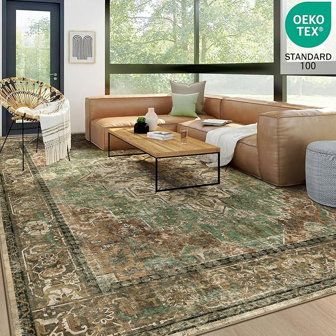 6x9 Machine Washable Area Rug for Living Room, Kids and Pets Friendly for - Image 3