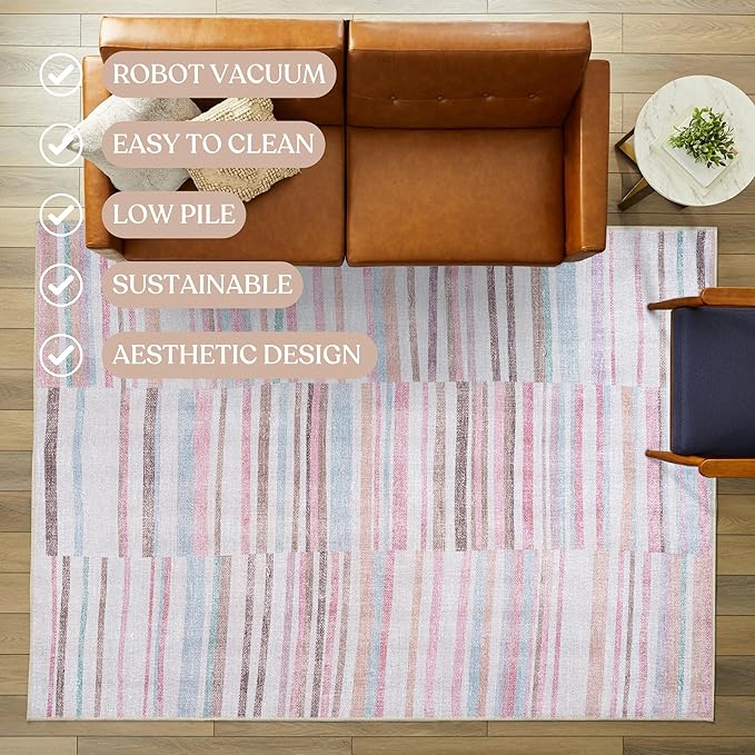 Fame Living Washable Area Rug. Modern Farmhouse. Vintage. Turkish. Bohemian. - Image 3