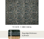 Washable Living Room Rug: 9x12 Boho Floral Soft Area Rug - Image 2