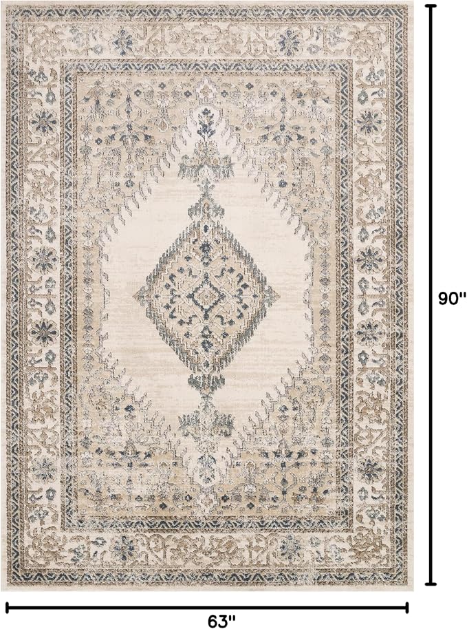 Loloi Teagan Collection TEA-02 Oatmeal/Ivory 5'-3" x 7'-6" Area Rug, Soft - Image 2