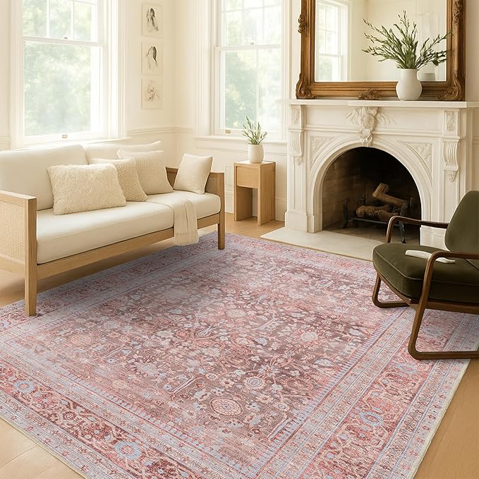 Fame Living Washable Area Rug. Modern Farmhouse. Vintage. Turkish. Bohemian. by FameLiving%7COushakRugs