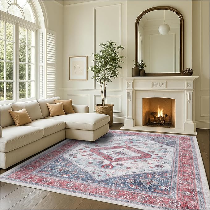 Fame Rugs Turkish Rug. Washable Vintage Oriental Antique Inspired Traditional - Image 9