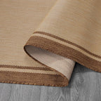 CAMILSON Indoor Outdoor Rug, 10x14 Bordered Natural Brown Modern Large Area Rugs - Image 3