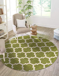 Rugs.com Lattice Collection Rug – 3 Ft Round Light Green Medium-Pile Rug Perfect by Rugscom