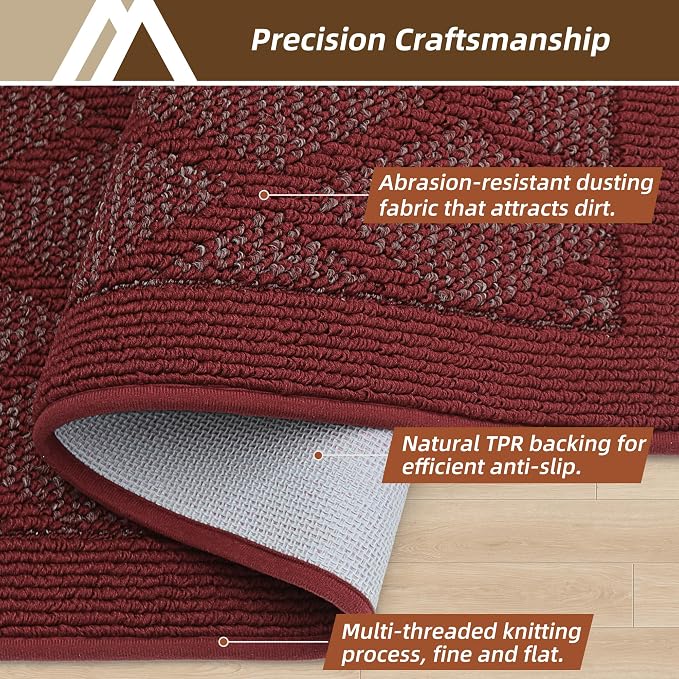 COSY HOMEER Non-Slip Door Mat 36"x60", Entryway Rugs Low Profile Absorbent Dirt - Image 3