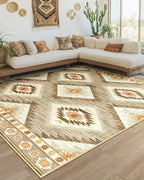 Area Rug 8x10 Rug Machine Washable Non-Slip Low Pile Print Pattern Western Rug - Image 6