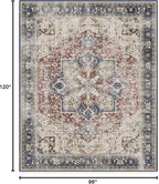 RUGGABLE Washable Vintage Area Rug – Kamran Royal Blue 8x10, Stain-Resistant - Image 2