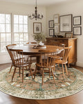 Area Rugs 7ft Washable Non-Slip, Floral Vintage Distress Print Pattern by RELEANY