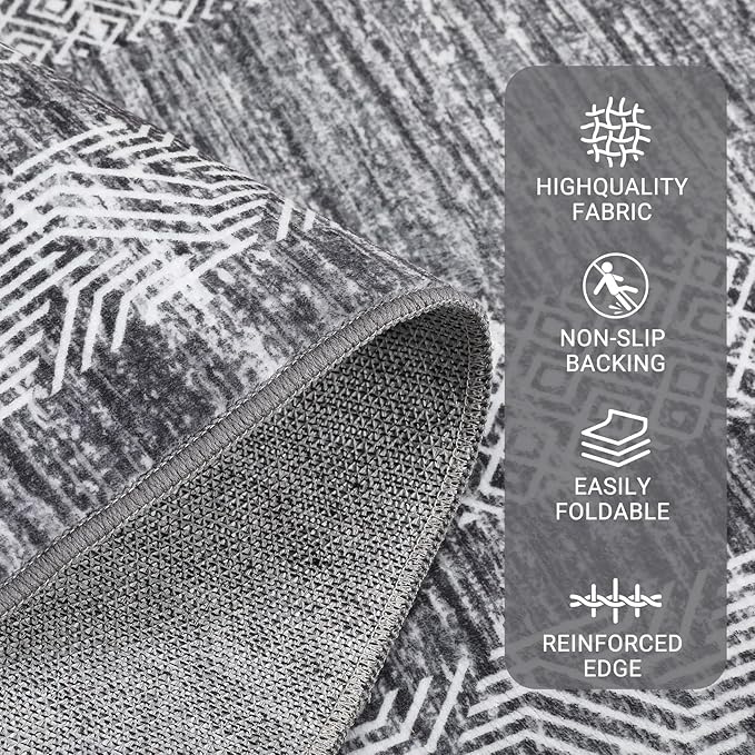 GarveeHome 10x13 Large Washable Geometric Area Rug Non Slip Non Shedding Floor - Image 3