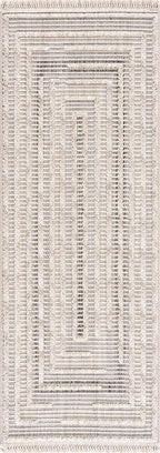 Hauteloom Lunao Farmhouse Living Room Bedroom Moroccan Square Pattern Abstract - Image 7