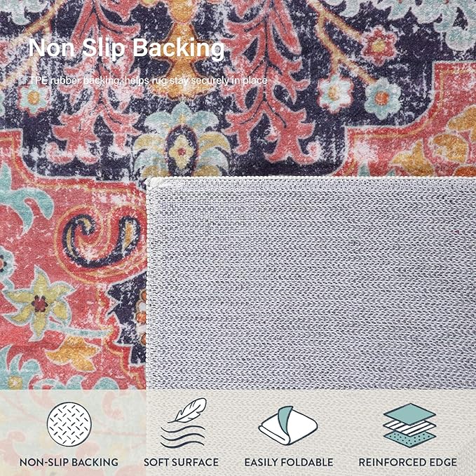 Lahome Bohemian Floral Medallion Area Rug - Image 6
