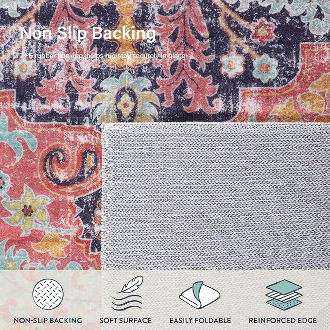 Lahome 5x7 Boho Living Room Rug Colorful Bedroom Rug, Large Bohemian Nursery - Image 7