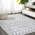 JONATHAN Y Boho Vintage Diamond Cream/Navy Indoor Area Rug 5X8 ft, Moroccan Hype by JONATHANY