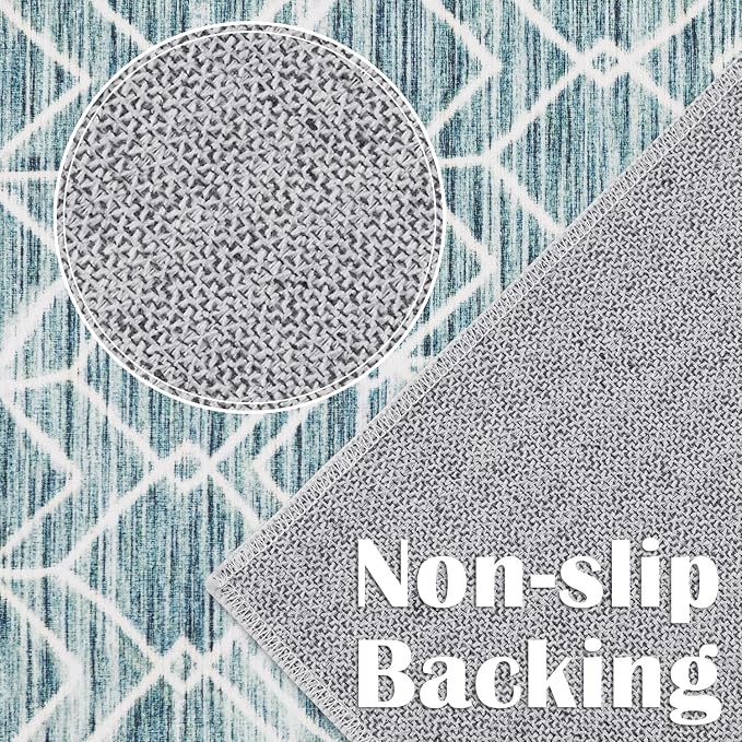 jinchan Washable Boho Area Rug 2x3 Entryway Moroccan Rug Low-Pile Geometric Rug - Image 6