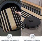 KOZYFLY Striped Front Door Mat 27.5x43 Inches Brown and Black Front Door Rug - Image 6