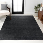 JONATHAN Y Haze Solid Low-Pile Black Indoor Area Rug 10x14, Minimalist by JONATHANY