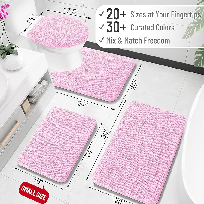 OLANLY Bathroom Rugs 30x20, Extra Soft Absorbent Chenille Bath Rugs, Rubber - Image 2