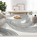 Abani Nuevo Beige Black Swirls Modern Area Rug 4' x 6' by Abani