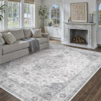 HUGEAR Area Rug 8x10 Vintage Grey Machine Washable Living Room Rugs Thin - Image 3