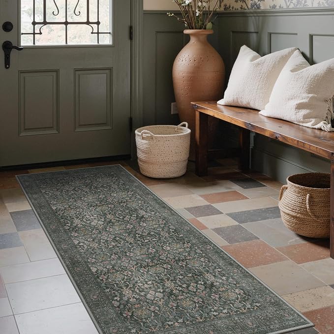Bavni 2'6''x6 Rug Runners for Hallways, Washable Runner Rug Non Slip, Vintage - Image 4