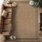 Easy Jute Rugs 10x14 Bordered Natural Color Living Room Indoor Outdoor Area Rug - Image 8