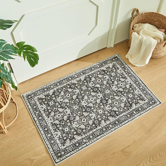 WITSHOCK Washable 2x3 Entryway Area Rug: Soft Non-Slip Backing Washable Rugs by WITSHOCK