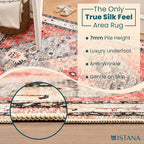 Istana 4x6 Rug - Red & Teal Area Rugs 4x6 - Kid & Pet Friendly Machine Washable - Image 6