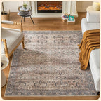 Istana 4x6 Rug - Olive & Charcoal Area Rugs 4x6 - Kid & Pet Friendly Machine by Istana