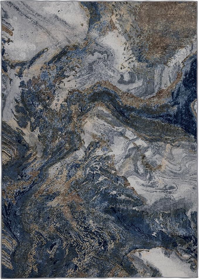 Modern Washable Rug for Living Room: Abstract 5x7 Area Rugs for Bedroom Low - Image 7