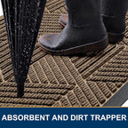 Kitinjoy Front Door Mat Outside Entrance, Sturdy Natural Dirt Trapper, Heavy - Image 3